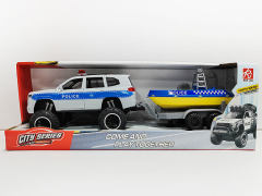 Friction Police Car Tow Speedboat W/L_S toys