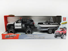 Friction Police Car Tow Speedboat W/L_S toys