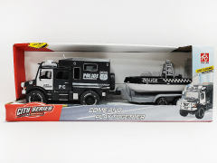 Friction Police Car Tow Speedboat W/L_S toys