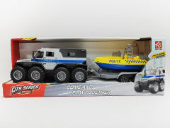 Friction Police Car Tow Speedboat W/L_S toys