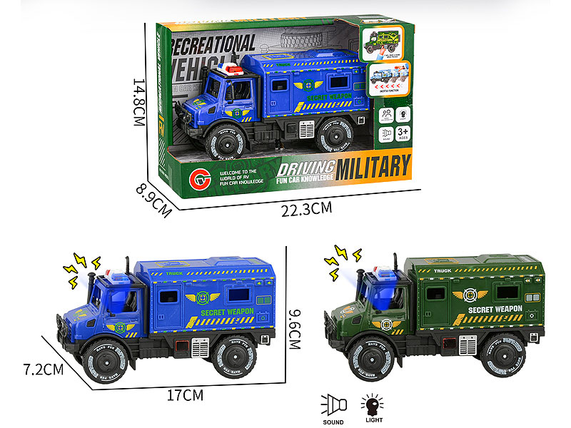 Friction Military Car W/L_S(2C) toys