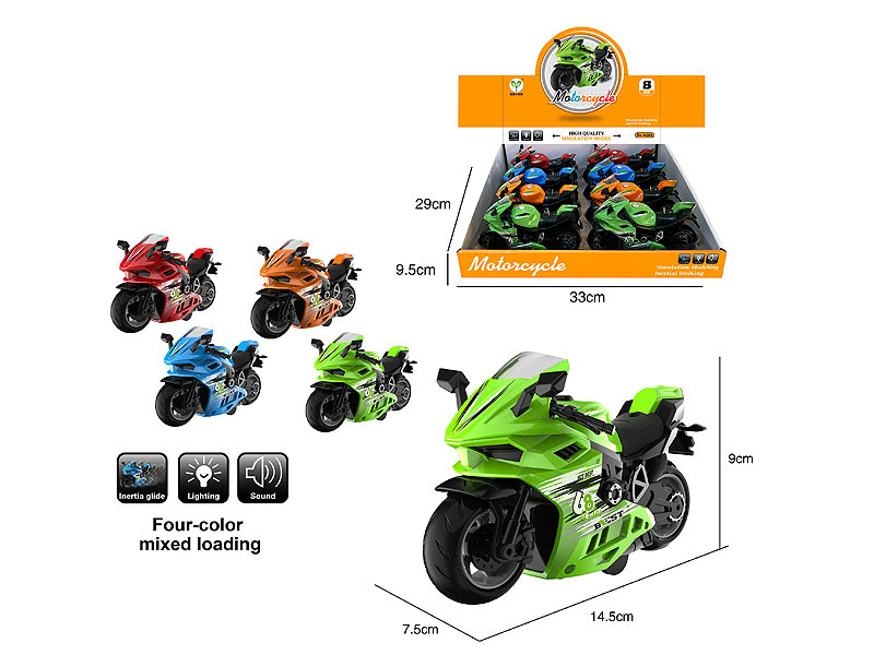 Friction Motorcycle W/L_M(8in1) toys
