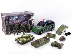 Friction Police Car & Friction Tank Set toys