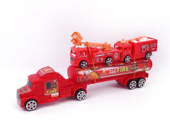 惯性消防油罐车带2只小消防车（2色）