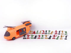 Friction Storage Rescue Helicopter & Soldier toys