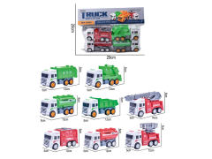 Friction Fire Engine & Sanitation Truck(4in1) toys