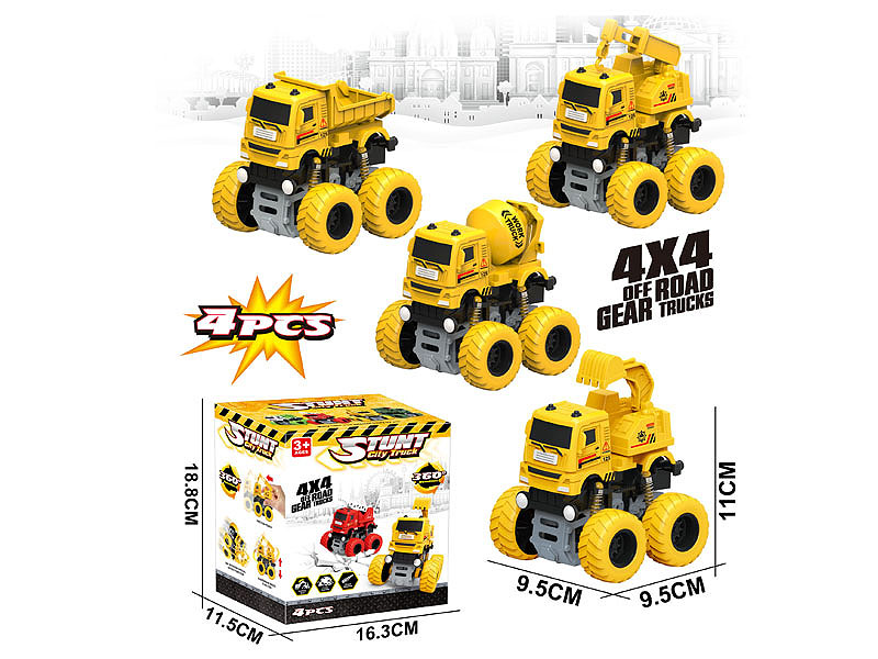 Friction Stunt Construction Truck(4in1) toys