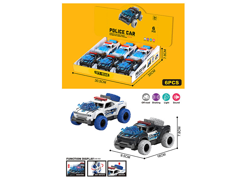Friction Police Car W/L_S(6in1) toys