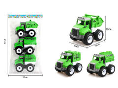 Friction Sanitation Truck(3in1) toys