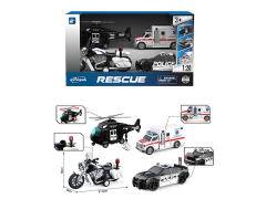 1:20 Friction Police Car Set W/L_S(4in1) toys