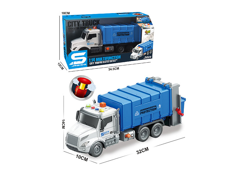 1:14 Friction Sanitation Truck W/L_S toys