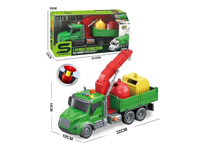 1:14 Friction Sanitation Truck W/L_S toys