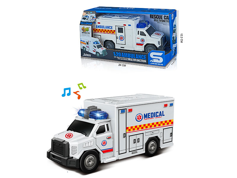 1:20 Friction Ambulance W/L_M toys