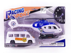 Fricton Helicopter & Free Wheel Police Car toys