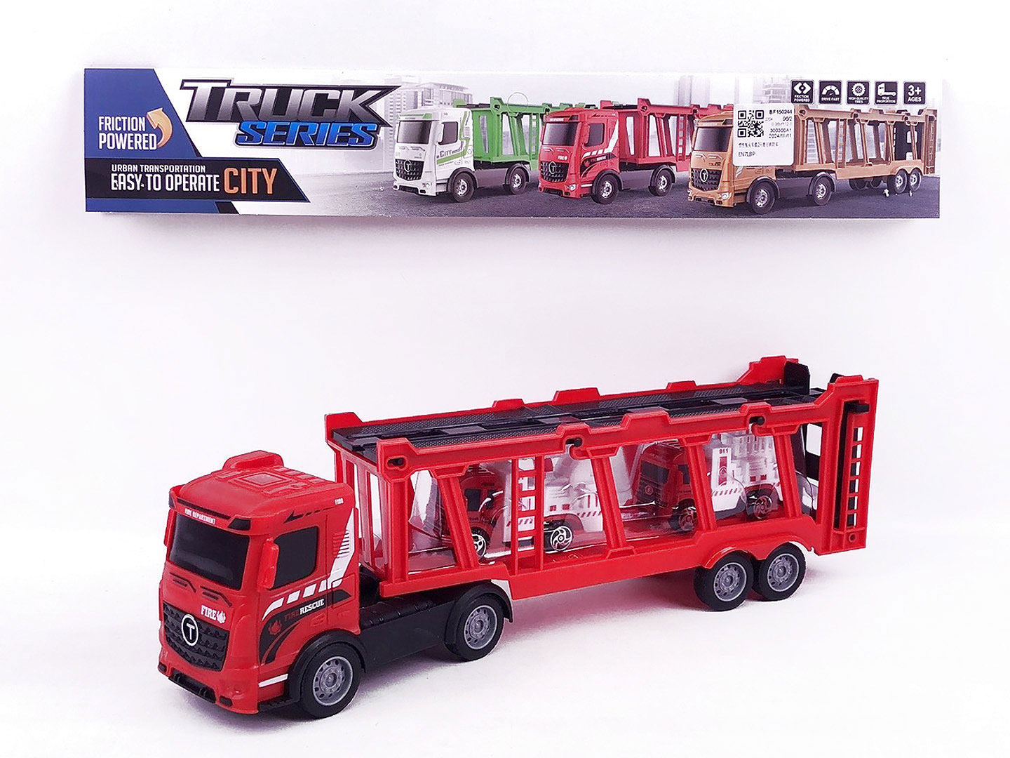 Friction Truck Tow Free Wheel Fire Engine toys