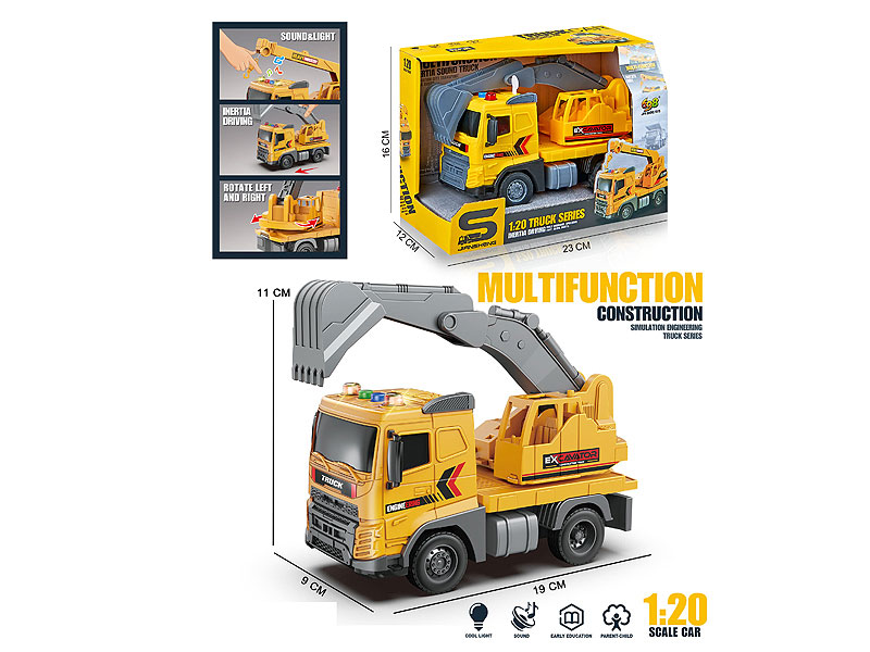 1:20 Friction Construction Truck W/L_S toys