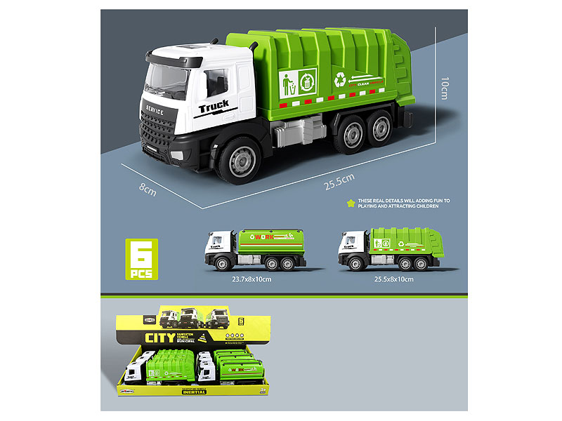 Friction Sanitation Truck(6in1) toys