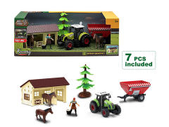 Friction Farmer Tractor Set W/L_S toys