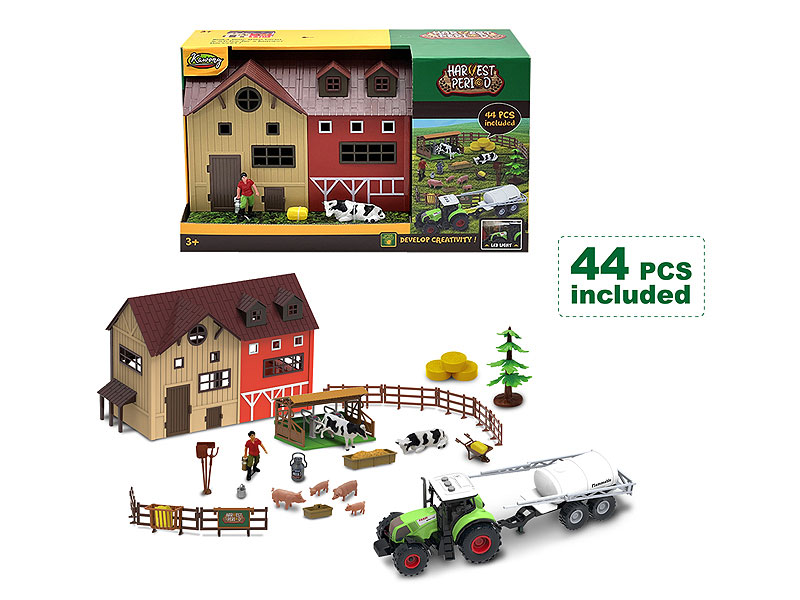 Friction Farmer Tractor Set W/L_S toys