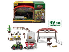 Friction Farmer Tractor Set W/L_S toys