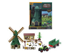 Friction Farmer Tractor Set W/L_S toys