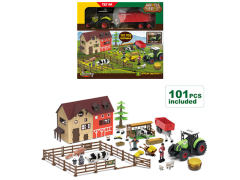 Friction Farmer Tractor Set W/L_S toys