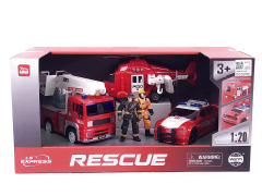 1:20 Friction Fire Engine Set W/L_S toys