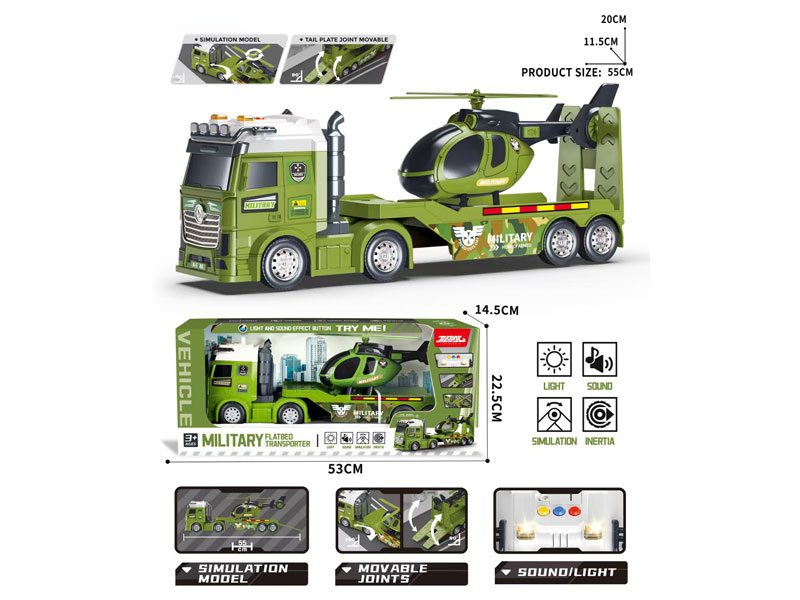 Friction Military Flatbed Transporter W/L_M toys