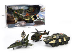 Friction Military Car Set W/L_S toys