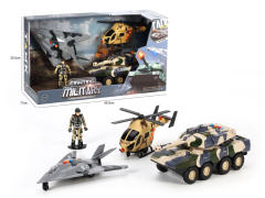 Friction Military Car Set W/L_S toys