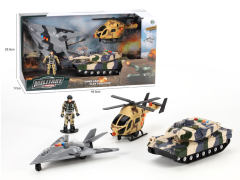 Friction Military Car Set W/L_S toys