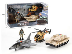 Friction Military Car Set W/L_S toys