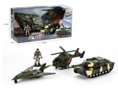 Friction Military Car Set W/L_S toys