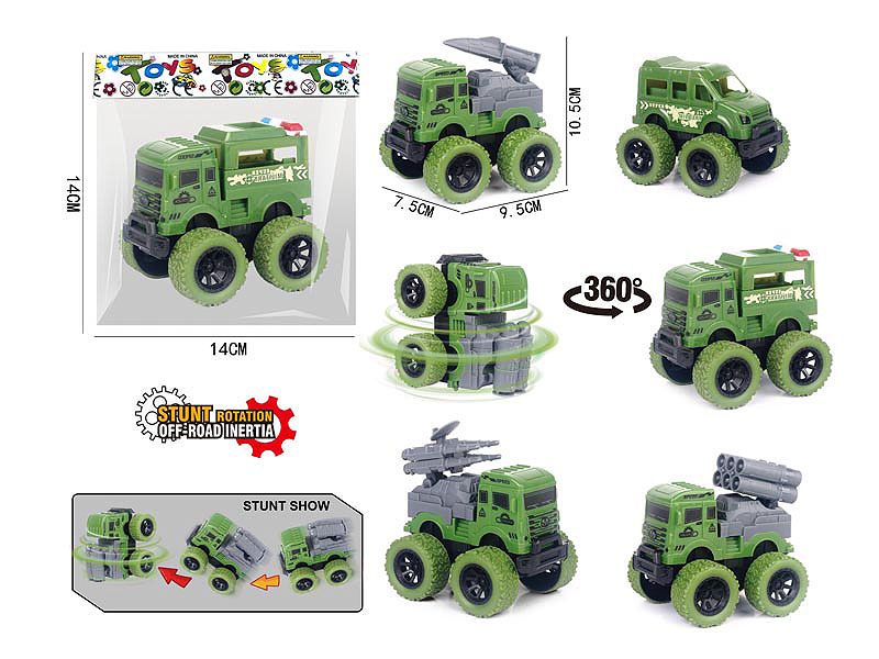 Friction Stunt Military Car(6S) toys