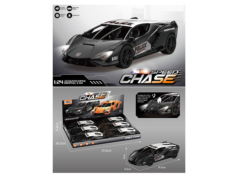 Friction Police Car W/L_S(6in1) toys
