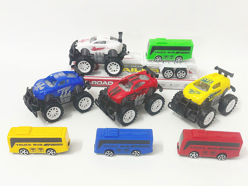 Friction Truck Tow Pull Back Bus(4S4C) toys