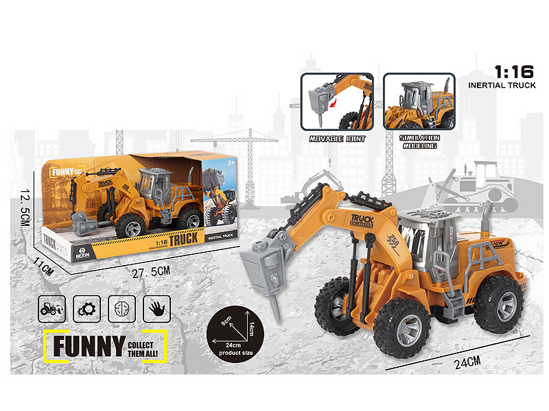 1:16 Friction Construction Truck toys
