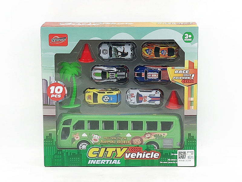 Friction Bus & Pull Back Car Set toys