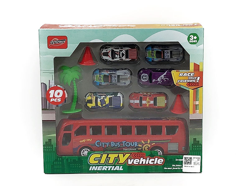Friction Bus & Pull Back Car Set(2C) toys