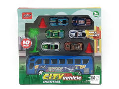 Friction Bus & Pull Back Car Set toys