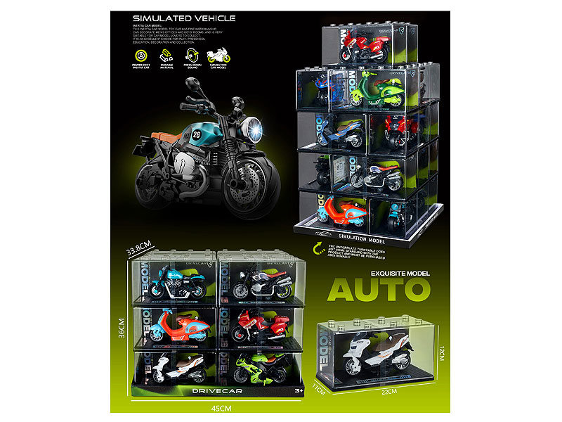 Friction Motorcycle W/L_S(18in1) toys