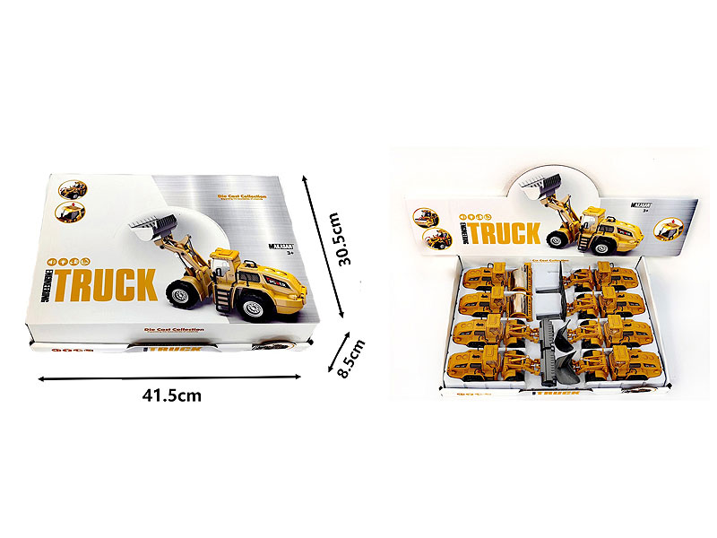 Die Cast Construction Truck Friction W/L_M(8in1) toys