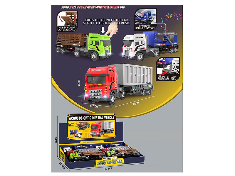 Friction Truck W/L_M(6in1) toys