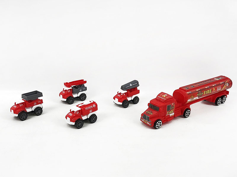 Friction Truck & Pull Back Fire Engine(2in1) toys