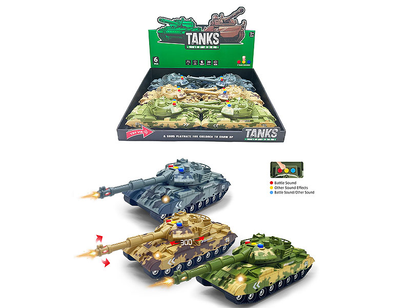 1:16 Friction Tank W/L_S(6in1) toys