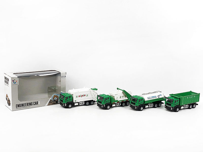 Die Cast Sanitation Truck Friction(4S) toys