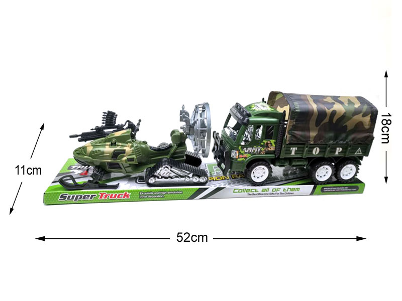 Friction Military Car & Snowmobile toys