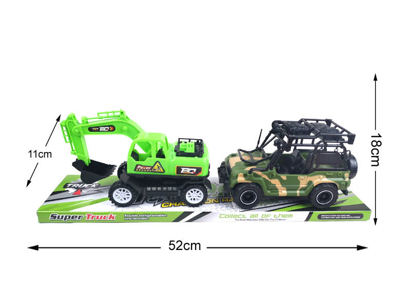 Friction Excavating Machinery & Free Wheel Jeep toys