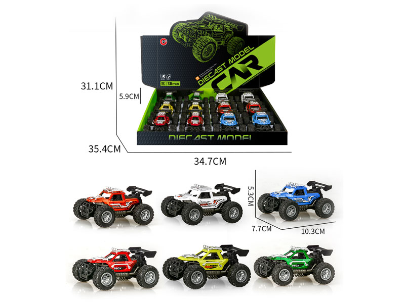1:32 Die Cast Cross-country Car Friction(12in1) toys