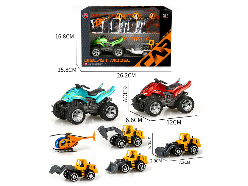 1:12 Die Cast Motorcycle Friction & Die Cast Construction Truck Free Wheel & Die Cast Airplane toys